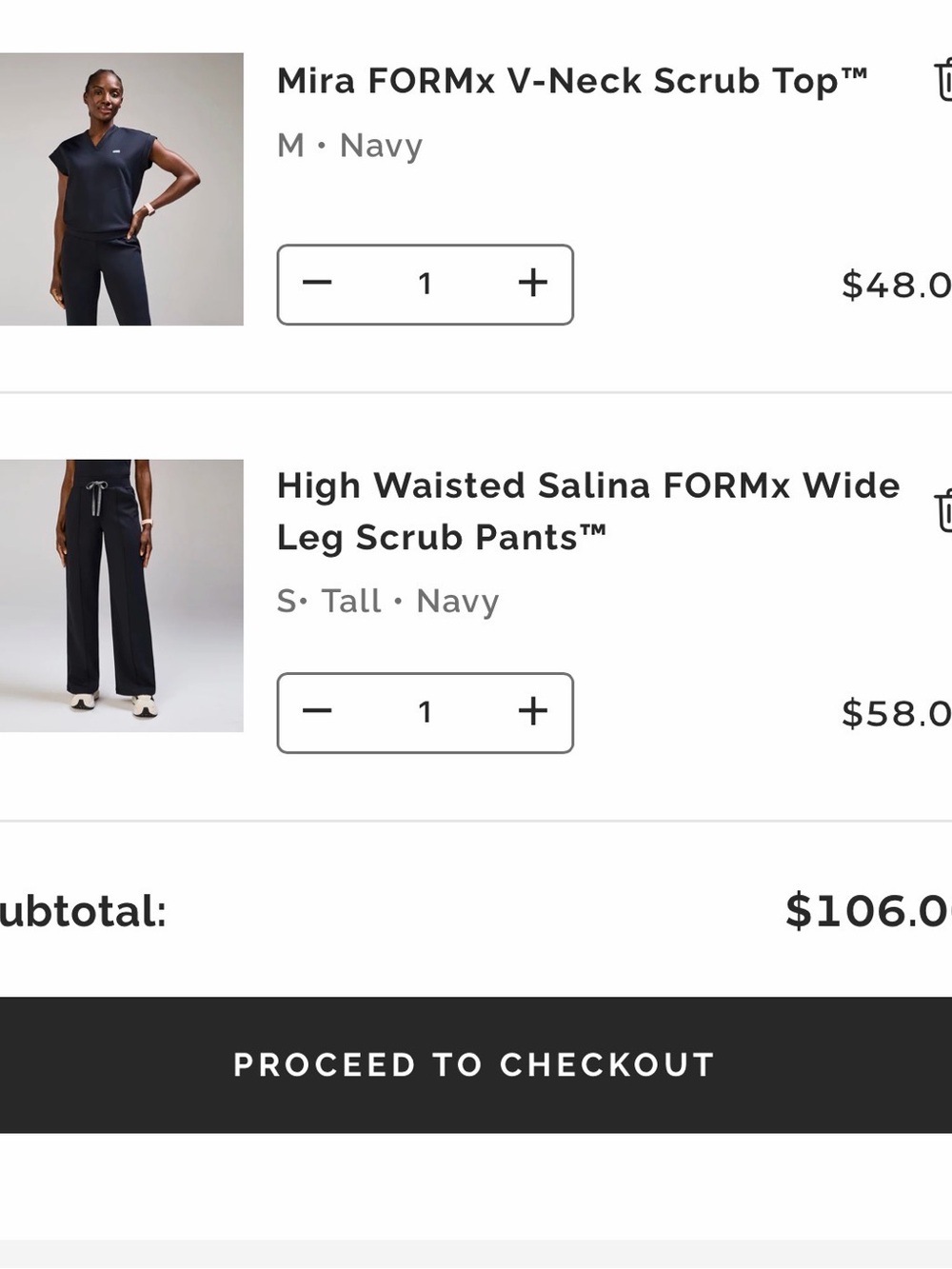 Figs Navy High Waisted Salina Wide Leg Scrub Pants-small tall. Mira Top-medium.